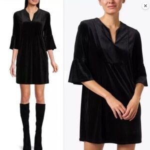 Jude Connally Women's Kerry Shift Black Velvet Dress  NWT Lagenlook Boho